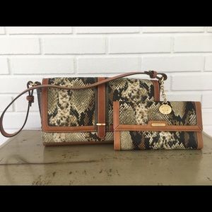 Brahmin Snake Skin Bag with Matching Wallet